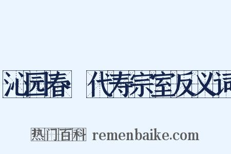 沁园春·代寿宗室反义词是什么意思的图片
